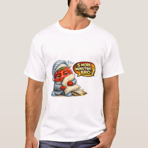 Camiseta Engraçado 5 Minutos Adicionais Irmão Preguiça Cobe