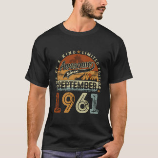 Camiseta Engraçado 62 Anos De Idade Setembro 1961 Vintage 6