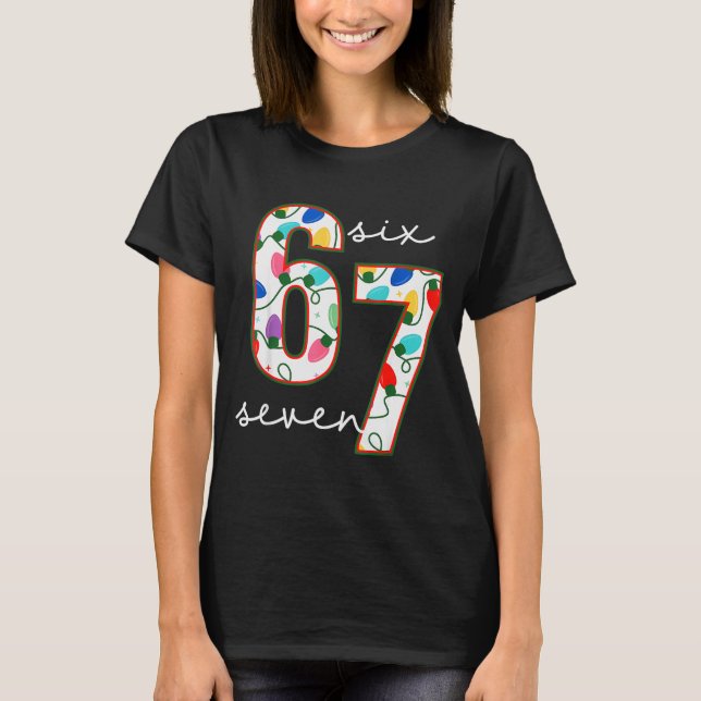 Camiseta Engraçado 67 Seis Sete Meme Cringe Natal  (Frente)