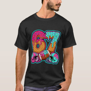 Camiseta Engraçado 67 Seis Sete Meme Número de Futebol Amer