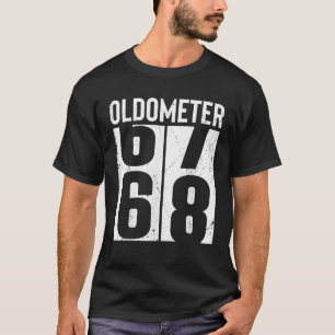 Camiseta Engraçado 68 anos 68 anos Odometer de aniversário