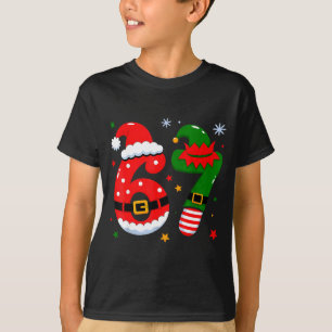 Camiseta Engraçado 6 7 Seis Sete Meme Natal Papai Noel Elfo