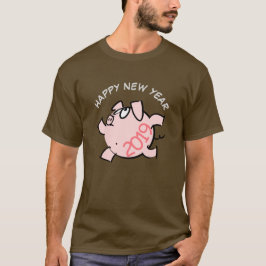 Camiseta Engraçado 6 Ilustração de Cartoon Ano 2019 Homem T