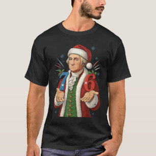 Camiseta Engraçado 7-6 6-7 George Washington Papai Noel 67