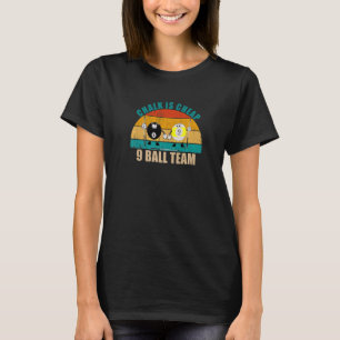 Camiseta Engraçado 8 9 Ball Billiards Team Chalk é Barato 9