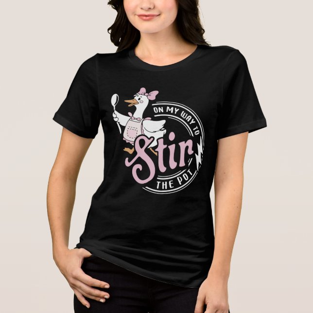 Camiseta Engraçado a Caminho de Mexer o Caldeirão (Frente)