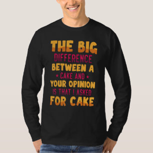 Camiseta Engraçado A Grande Diferença Entre Um Bolo E O Seu