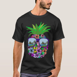 Camiseta Engraçado Abacaxi Óculos de sol Aloha Havaí Havaí