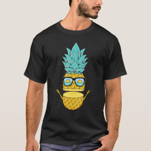 Camiseta Engraçado Abacaxi Verão Óculos de sol havaianos