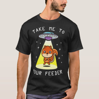 Camiseta Engraçado Abdução de Alienígenas Cute Squirrel Gif