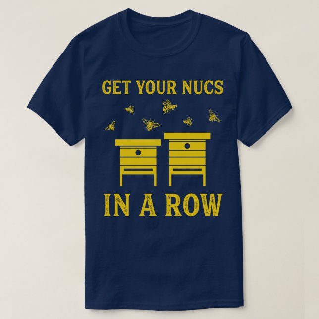 Camiseta Engraçado Abelhas Engraçadas Colham Nucs (Frente do Design)