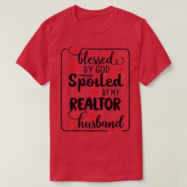 Camiseta Engraçado Abençoado Por Deus Que O Meu Marido Do R (Frente do Design)