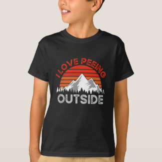 Camiseta Engraçado Acampamento, Eu Adoro Fazer Xixi Lá Fora