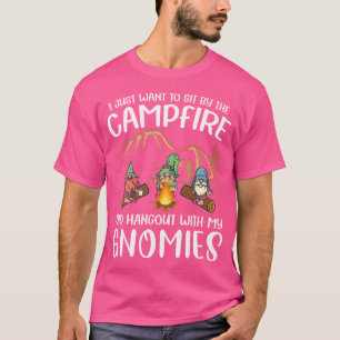 Camiseta Engraçado Acampamento Gnomo Saindo Com Meu Gnomi C