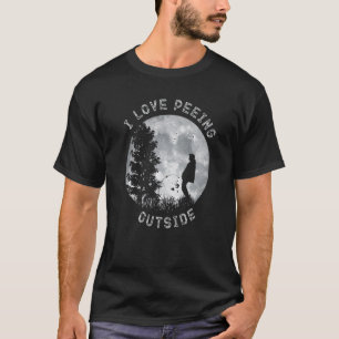 Camiseta Engraçado Acampamento I Pee Lá Fora Eu Adoro Fazer