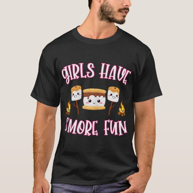 Camiseta Engraçado acampamento Menores Meninas são mais div (Frente)