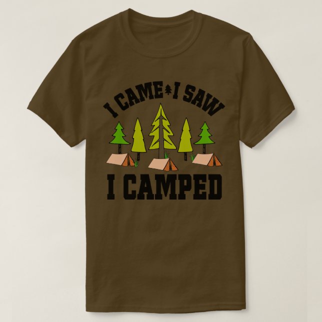 Camiseta Engraçado Acampamento Que Eu Vi Que Acampava (Frente do Design)