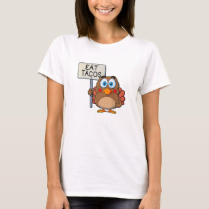 Camiseta Engraçado Ação de Graças A Turquia Comeu Tacos