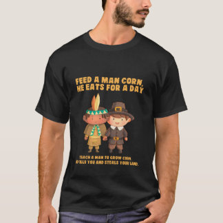 Camiseta Engraçado Ação de Graças Nativo Americano