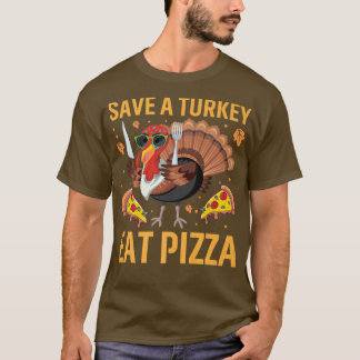 Camiseta Engraçado Ação de Graças Tee Save a Turkey Coma Pi