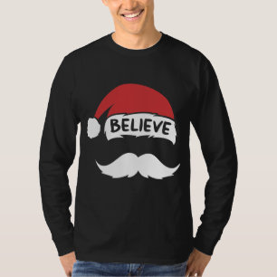 Camiseta Engraçado Acredite em Santa Hat Crianças Brancas