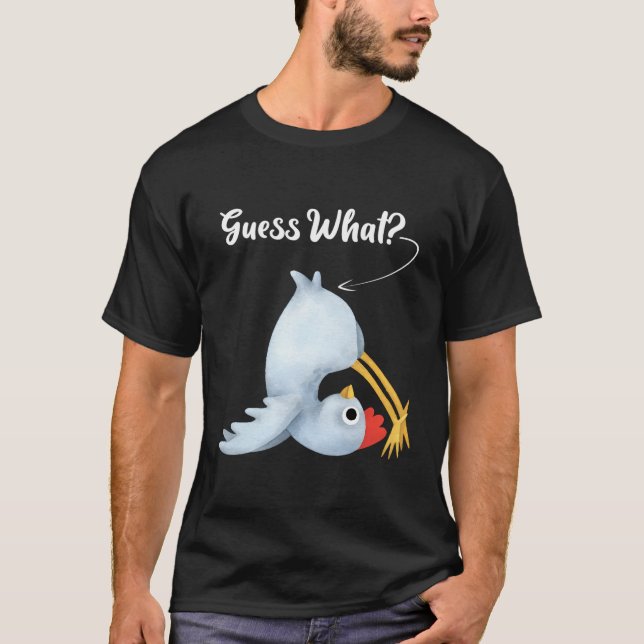 Camiseta Engraçado adivinha que Bumbum de frango (Frente)