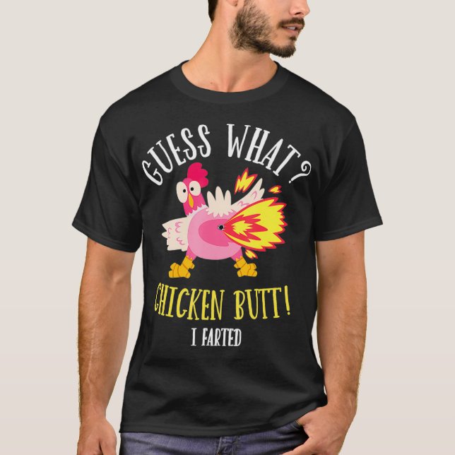 Camiseta Engraçado Adivinhem Que Bumbum De Frango Eu Fartei (Frente)
