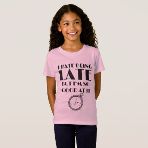 Camiseta Engraçado Adolescente Atrasado Meninas Mulheres As