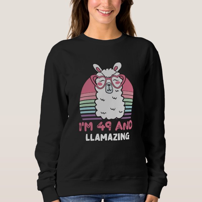 Camiseta Engraçado Adorável Llama 49º Presente De Aniversár (Frente)