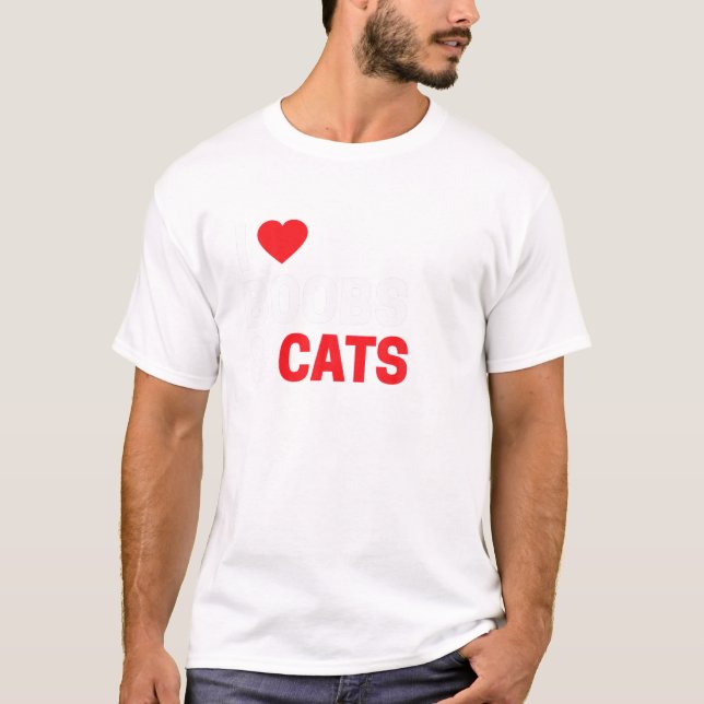 Camiseta Engraçado, Adoro Gatos Para O Amor De Gatinho De G (Frente)