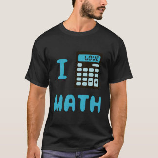 Camiseta Engraçado Adoro Matemática, Coração, Professor de