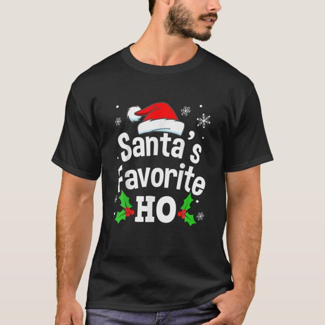 Camiseta Engraçado Adulto Sujo e Sujo Dia de Natal do Pajam (Frente)