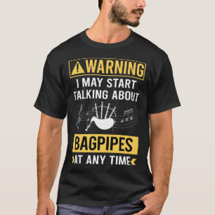 Camiseta Engraçado Advertência Bagpipe Bagpiper Bagpiper