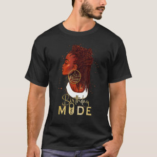 Camiseta Engraçado Afro Bloqueia A Menina No Modo De Aniver