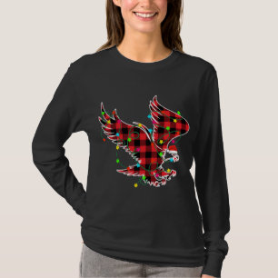 Camiseta Engraçado Águia Natal Árvore Vermelha Xadrezes Xma