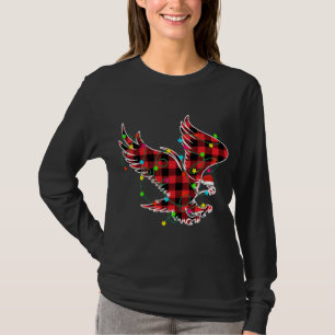 Camiseta Engraçado Águia Natal Árvore Vermelha Xadrezes Xma