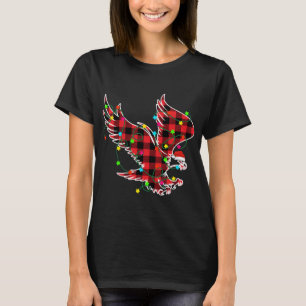 Camiseta Engraçado Águia Natal Árvore Vermelha Xadrezes Xma