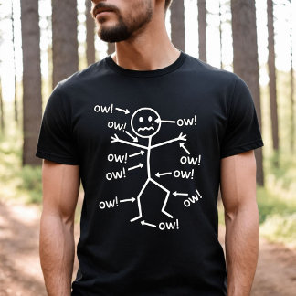 Camiseta Engraçado Ai Ai Ai Ai Dizendo Dor no Corpo Persona