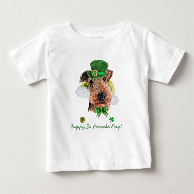 Camiseta Engraçado Airedale Terrier, Rua Dourada. (Frente)