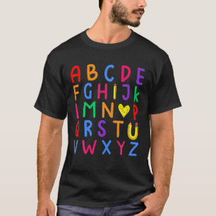 Camiseta Engraçado Alfabeto Do Jardim De Infância Do 100
