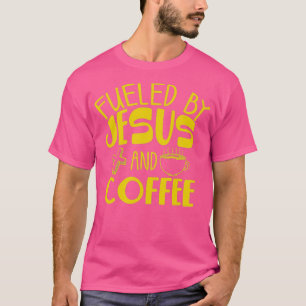 Camiseta Engraçado Alimentado Pelo Café Jesus Gift Caffei