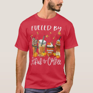 Camiseta Engraçado Alimentado Por Obrigados Do Cafeine Jesu