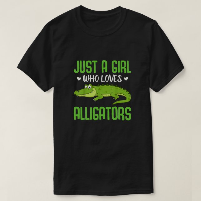 Camiseta Engraçado Alligator Design Girls Crianças Mulheres (Frente do Design)