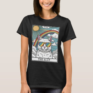 Camiseta Engraçado Ally Cat Sunvidles Lgbtq Gay Lésbica Biu