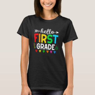 Camiseta Engraçado, Alô, Primeiro Grau, Meninas, Escola