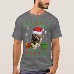 Camiseta Engraçado Ama Gato Bonito Gato Papai Noel Feliz Na