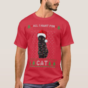 Camiseta Engraçado Ama Gato Bonito Gato Papai Noel Feliz Na