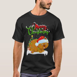Camiseta Engraçado Amante de os animais de Wombat Xmas Ligh