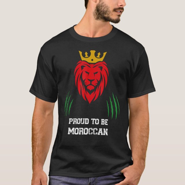 Camiseta Engraçado amante do futebol, fãs do Lion marroquin (Frente)