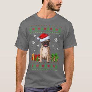 Camiseta Engraçado amante o doce Pug Santa Hat no Natal
